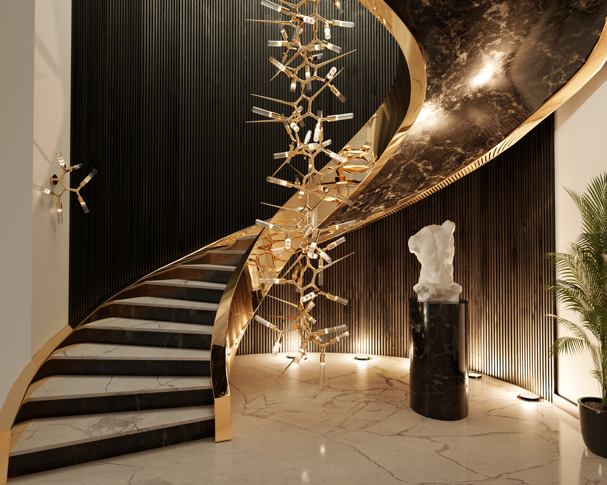 Staircase Light Design in UAE for Homes, Villas, & Large Malls