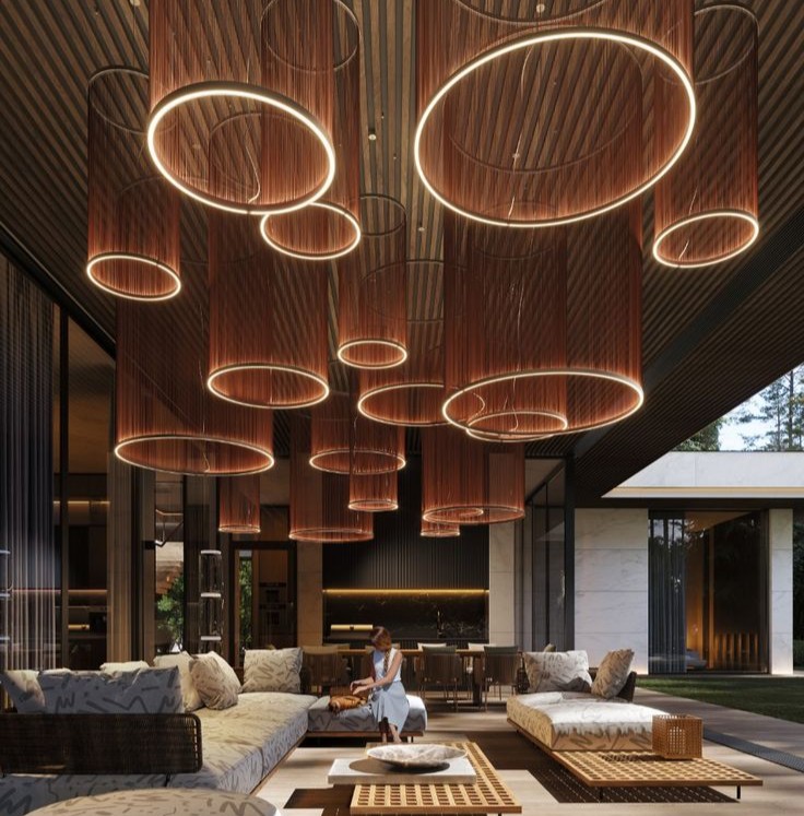 CHANDELIER DESIGN FOR LOBBY in hotel UAE