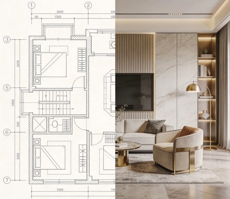 2D Lighting Plans in Dubai and Abu Dhabi for New Villa Construction