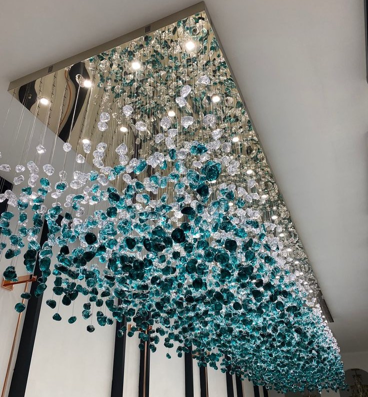 Luxury custom made glass Chandeliers in Dubai and Abu Dhabi for villas and hotels 