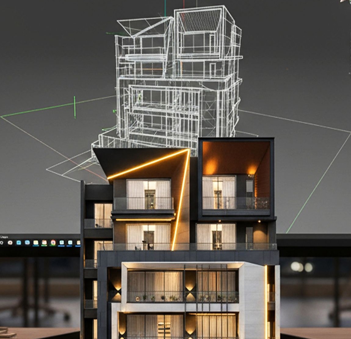 3D Facade Lighting for a tower