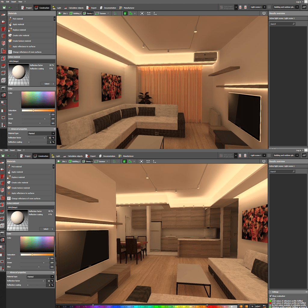 DIALux lighting design service for villas in Dubai and Abu Dhabi with 3D designs 