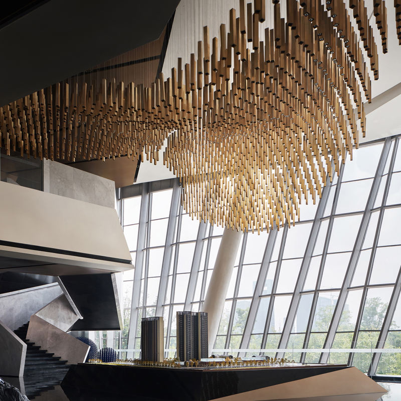 custom wood chandelier in Dubai and Abu Dhabi for villas and hotels 
