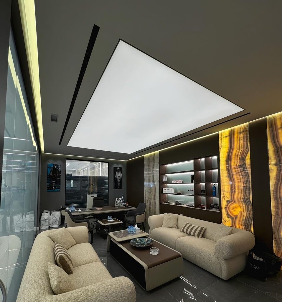 Translucent Backlit Stretch Ceiling Installation in Dubai and Abu Dhabi