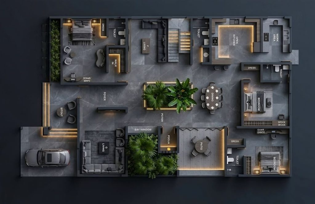2D Lighting Plans and layouts in UAE for villa 