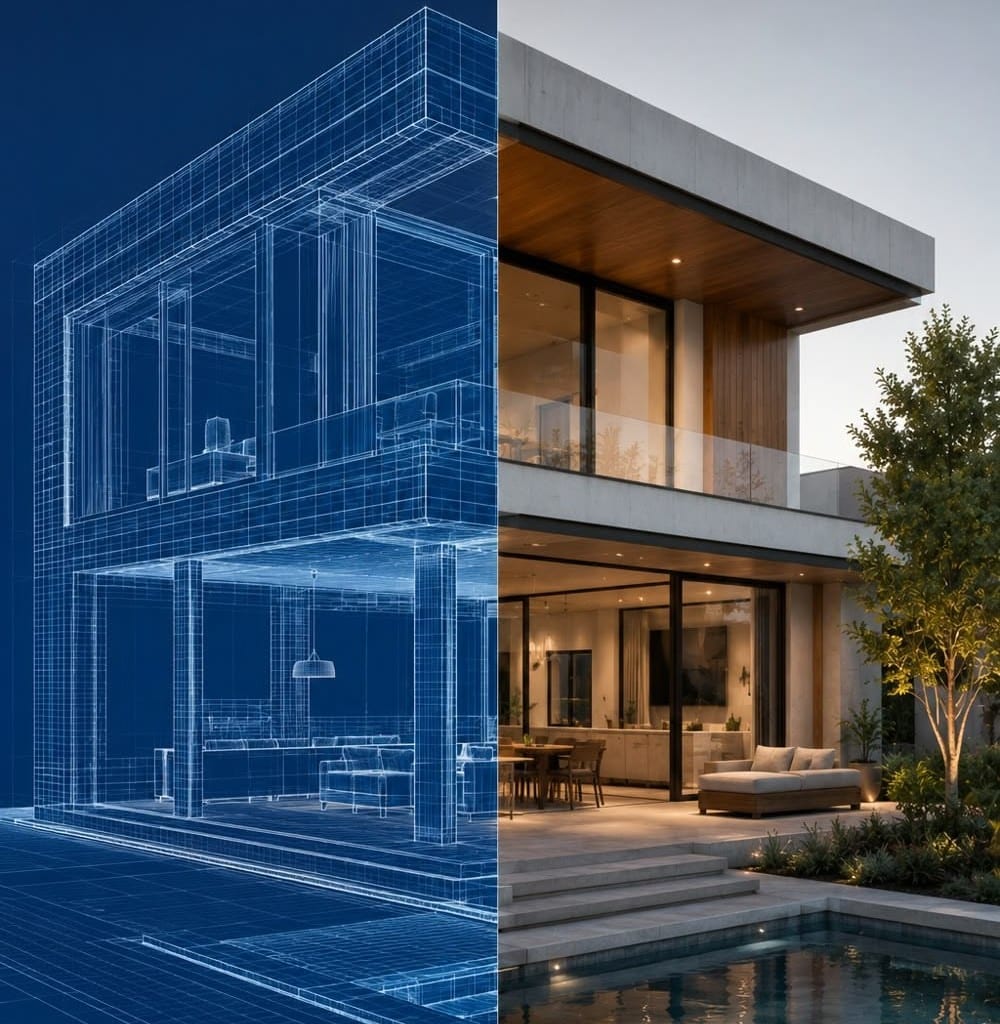 3D lighting design for villas in UAE